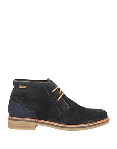 BARBOUR Ankle boot Midnight blue Leather, Textile fibres