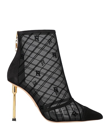 ELISABETTA FRANCHI Ankle boot Black Textile fibers, Leather