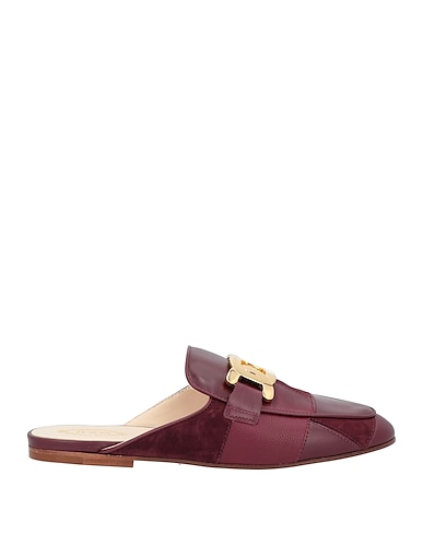 TOD'S Mules and clogs Burgundy Leather