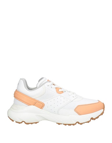 TOD'S Sneakers White Leather, Textile fibres