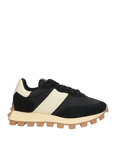 TOD'S Sneakers Black Leather, Textile fibers