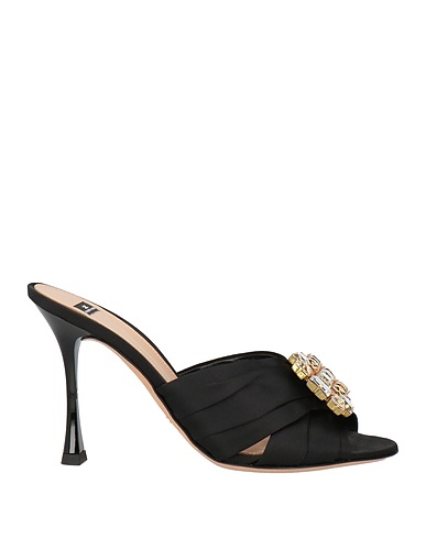 ELISABETTA FRANCHI Sandals Black Textile fibres
