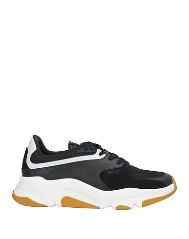 BOSS Sneakers Black Leather, Textile fibers