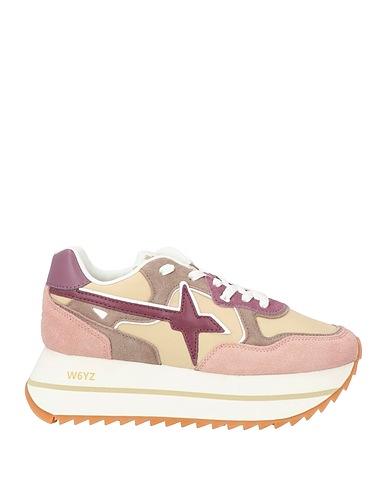 W6YZ Sneakers Beige Leather, Textile fibres