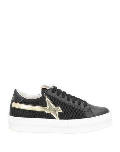 W6YZ Sneakers Black Leather, Textile fibers