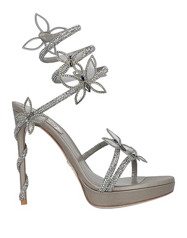 RENE' CAOVILLA Sandals Grey Textile fibers