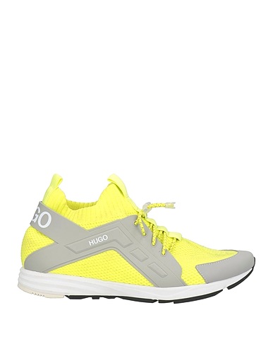 HUGO Sneakers Lime green Textile fibers, Rubber