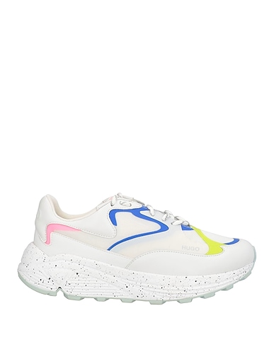HUGO Sneakers White Leather, Textile fibres