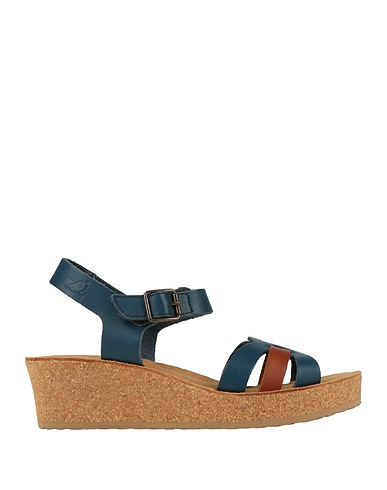 NATURE IS FUTURE Sandals Navy blue Leather