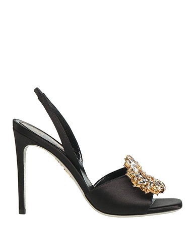 RENE' CAOVILLA Sandals Black Textile fibres