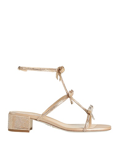 RENE' CAOVILLA Sandals Sand Textile fibers, Leather