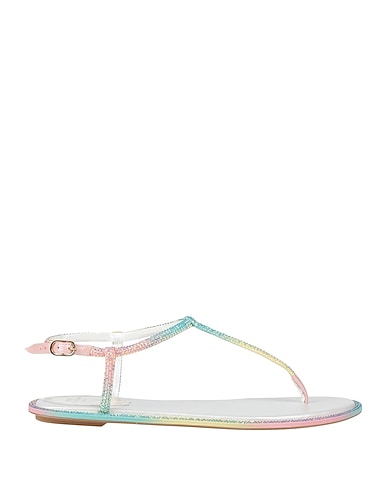 RENE' CAOVILLA Flip flops TURCHESE Textile fibers
