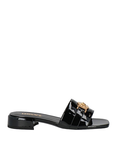 VERSACE Sandals Black Leather