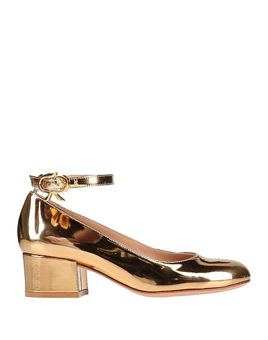 GIANVITO ROSSI Court Gold Leather