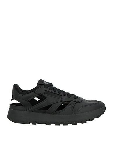 MAISON MARGIELA x REEBOK Sneakers Black Leather, Textile fibres