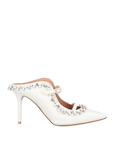 MALONE SOULIERS Mules and clogs Ivory Textile fibres