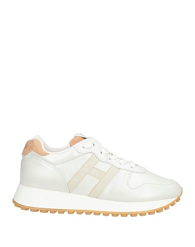 HOGAN Sneakers Off white Leather, Textile fibres