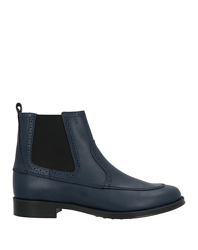 TOD'S Ankle boot Midnight blue Leather, Textile fibres