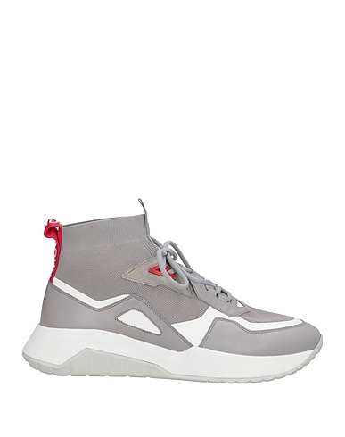 HUGO Sneakers Grey Leather, Textile fibres