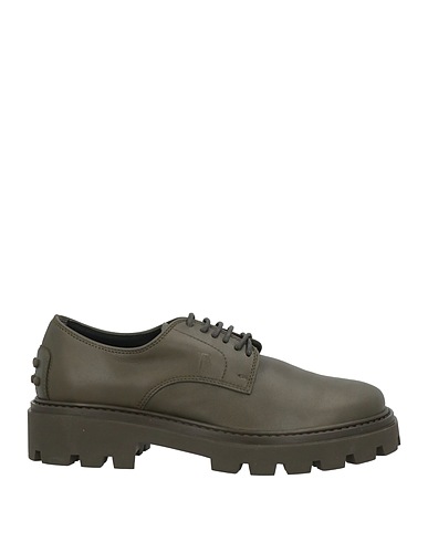 TOD'S Laced shoes Dark green Leather