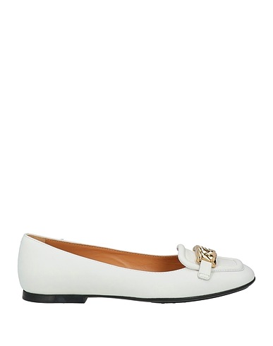 TOD'S Loafers Off white Leather, Metal