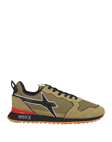 W6YZ Sneakers Verde militare Pelle, Fibre tessili