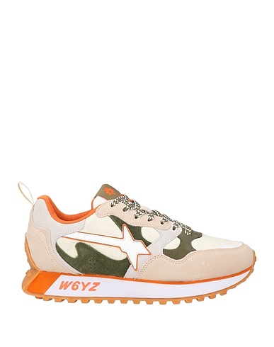 W6YZ Sneakers Beige Leder, Gewebefasern
