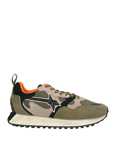 W6YZ Sneakers Militärgrün Leder, Gewebefasern