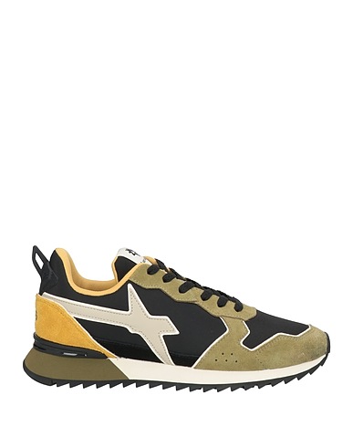 W6YZ Sneakers Military green Leather, Textile fibres
