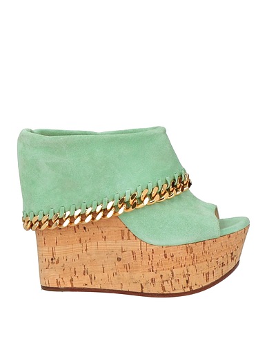 CASADEI Mules and clogs Light green Leather