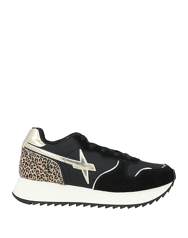 W6YZ Sneakers Black Leather, Textile fibers