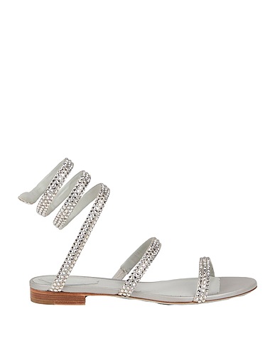 RENE' CAOVILLA Sandals Light grey Textile fibers