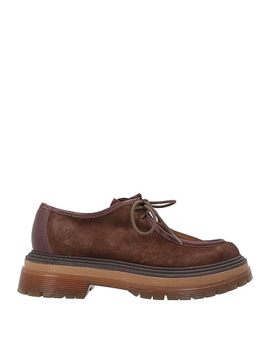 OVYÉ Laced shoes Dark brown Leather