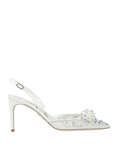 RENE' CAOVILLA Pump White Textile fibers, Leather