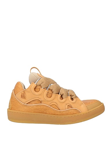 LANVIN Sneakers Camel Leather, Textile fibers