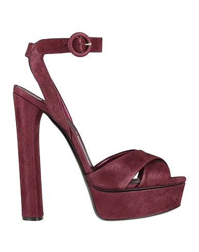 CASADEI Sandals Burgundy Textile fibers