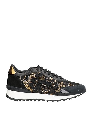 CASADEI Sneakers Black Leather, Textile fibres