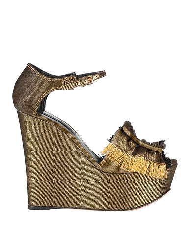 CASADEI Sandals Gold Textile fibres