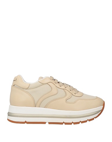 VOILE BLANCHE Sneakers Beige Leather, Textile fibres