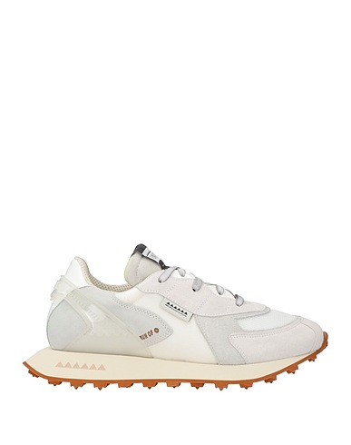 RUN OF Sneakers White Leather, Textile fibres