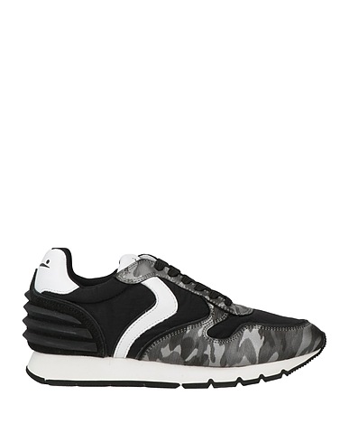 VOILE BLANCHE Sneakers Black Goat skin, Textile fibers