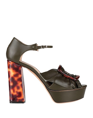 CASADEI Sandals Dark green Leather