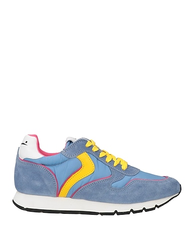 VOILE BLANCHE Sneakers Light blue Leather, Textile fibers