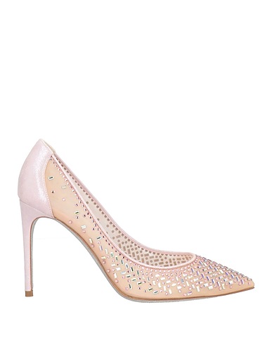 RENE' CAOVILLA Pump Blush Leather, Textile fibers