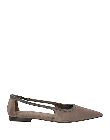 BRUNELLO CUCINELLI Ballet flats Grey Leather