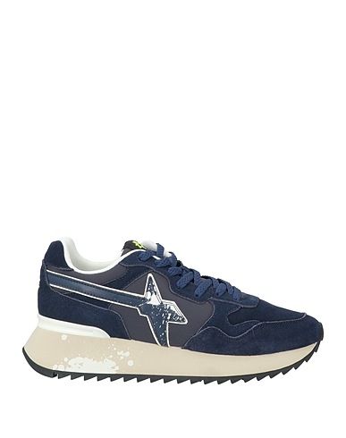 W6YZ Sneakers Midnight blue Leather, Textile fibres