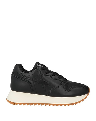 W6YZ Sneakers Black Leather, Textile fibres