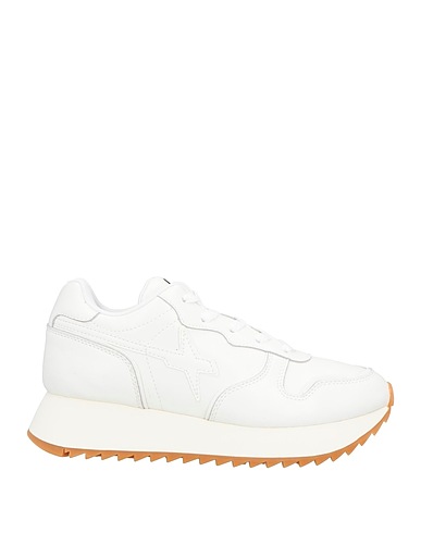 W6YZ Sneakers White Leather, Textile fibres