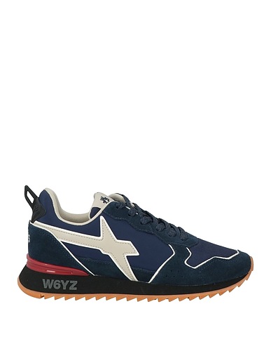 W6YZ Sneakers Midnight blue Leather, Textile fibres