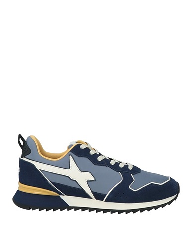 W6YZ Sneakers Midnight blue Leather, Textile fibers